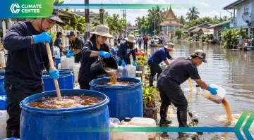 เร่งผลิตน้ำหมักชีวภาพช่วยพื้นที่น้ำท่วมบรรเทาน้ำเน่าเสีย–กลิ่นเหม็น