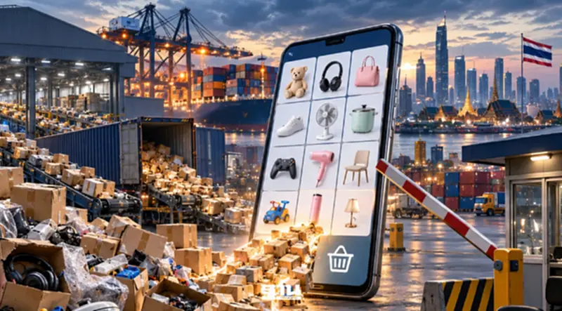 รัฐไม่ทันเกม สินค้าไร้มาตรฐานทะลักไทย 120 ล้านชิ้น ผ่านฟรีโซน-อีคอมเมิร์ซ รัฐไม่ทันเกม สินค้าไร้มาตรฐานทะลักไทย 120 ล้านชิ้น ผ่านฟรีโซน-อีคอมเมิร์ซ
