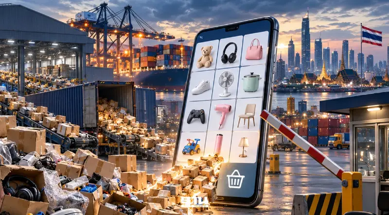 รัฐไม่ทันเกม สินค้าไร้มาตรฐานทะลักไทย 120 ล้านชิ้น ผ่านฟรีโซน-อีคอมเมิร์ซ รัฐไม่ทันเกม สินค้าไร้มาตรฐานทะลักไทย 120 ล้านชิ้น ผ่านฟรีโซน-อีคอมเมิร์ซ